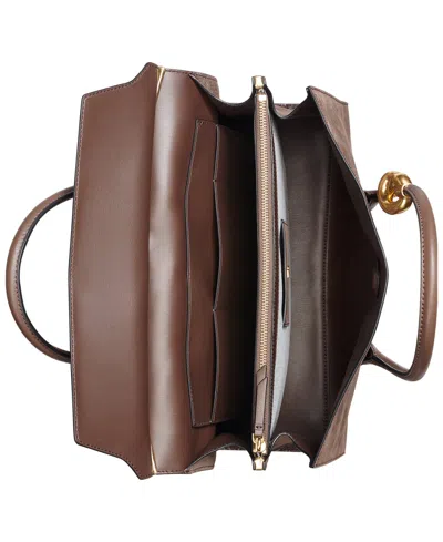 Donna Karan Loden Python Suede Medium Satchel Handbag In Brown