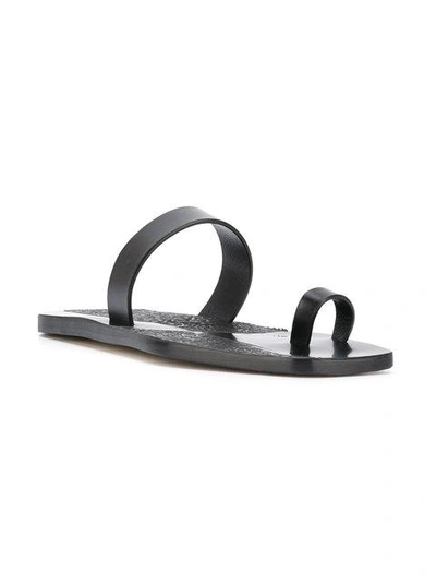 Shop Rick Owens Toe Strap Sandals In Black