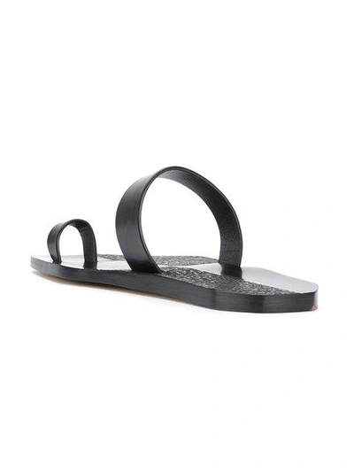 Shop Rick Owens Toe Strap Sandals In Black