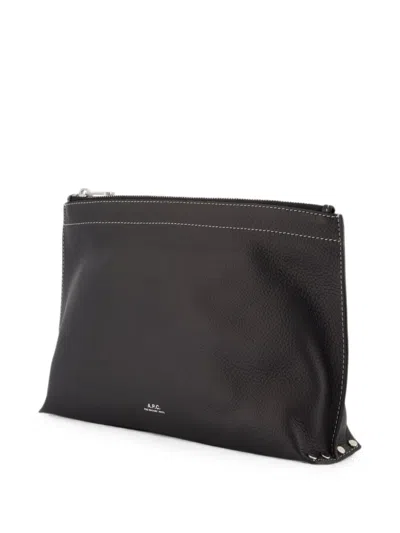 A.p.c. 네이지 클루 그레인 레더 베니티 케이스 In Black