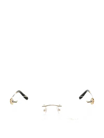 Chopard Ladies Rose Gold Tone Rectangular Eyeglass Frames Vchf87s In Multi
