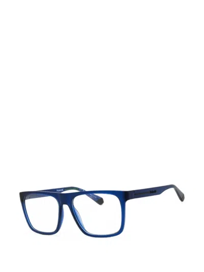 Polaroid Rectangle-frame Glasses In Blue