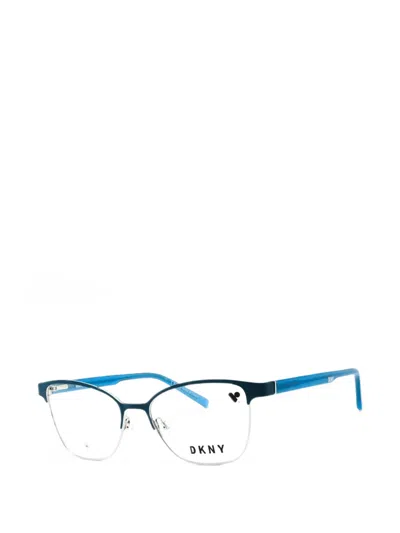 Dkny Ladies Silver Tone Rectangular Eyeglass Frames Dk3007 In Multi