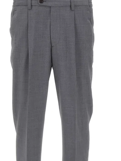 Devore Cuffed-hem Tailored Trousers In Gray