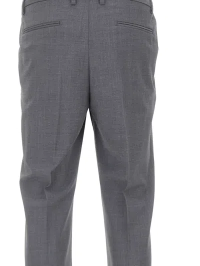 Devore Cuffed-hem Tailored Trousers In Gray