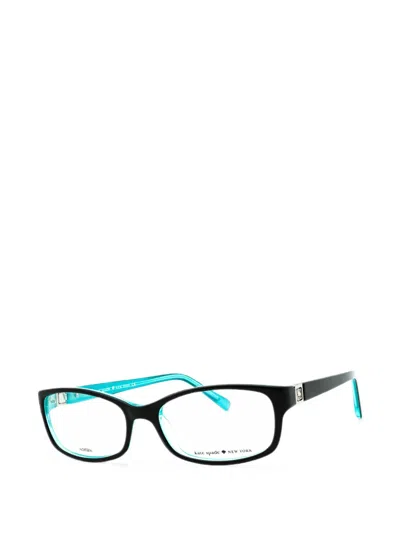Kate Spade Ladies Black Rectangular Eyeglass Frames Regineus In Multi