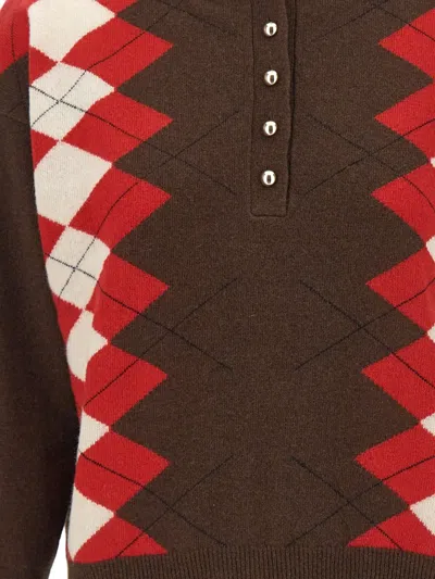 Marella Sequoia Argyle-pattern Sweater In Brown