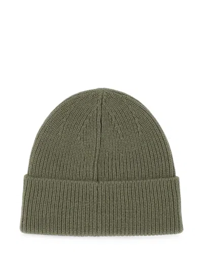 Ea7 Ribbed-knit Beanie Hat In Green