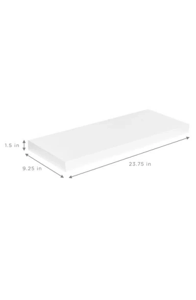 Sorbus Maple Floating Rectangle Wall Shelf In White