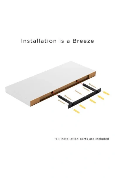 Sorbus Maple Floating Rectangle Wall Shelf In White