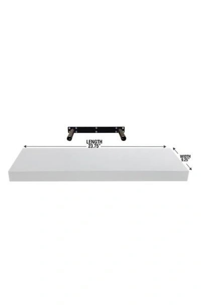 Sorbus Maple Floating Rectangle Wall Shelf In White