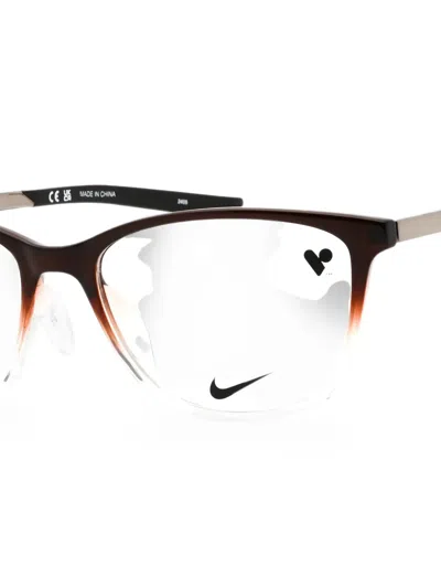 Nike Unisex Brown Rectangular Eyeglass Frames 7284 In Multi