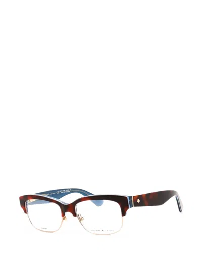 Kate Spade Ladies Brown Rectangular Eyeglass Frames Shantal In Multi