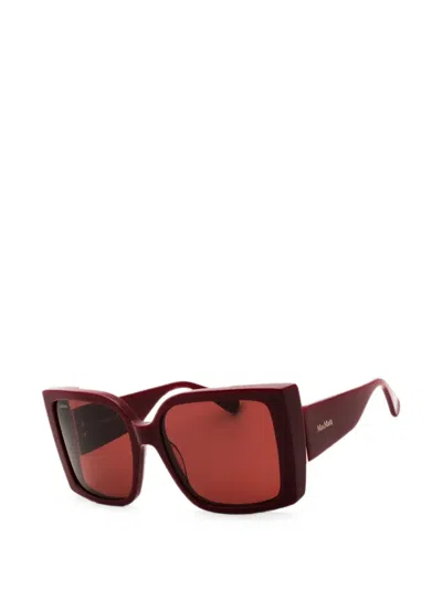 Max Mara Oversized Square-frame Sunglasses In Red