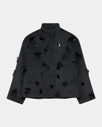 Simkhai Tech Fabric Button-front Jacket With Patch Pockets In Gray