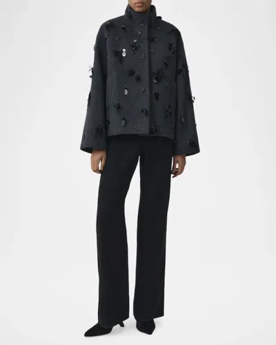 Simkhai Tech Fabric Button-front Jacket With Patch Pockets In Gray