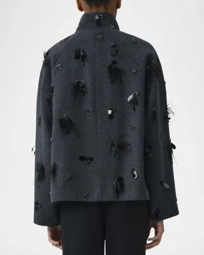 Simkhai Tech Fabric Button-front Jacket With Patch Pockets In Gray
