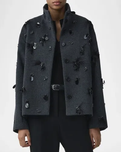 Simkhai Tech Fabric Button-front Jacket With Patch Pockets In Gray