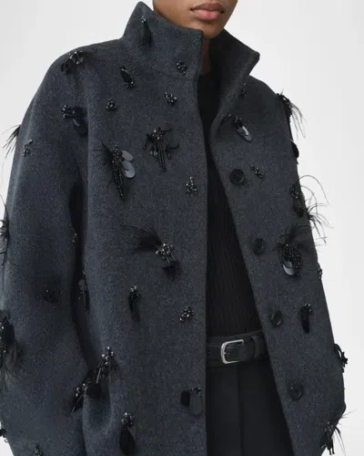 Simkhai Tech Fabric Button-front Jacket With Patch Pockets In Gray