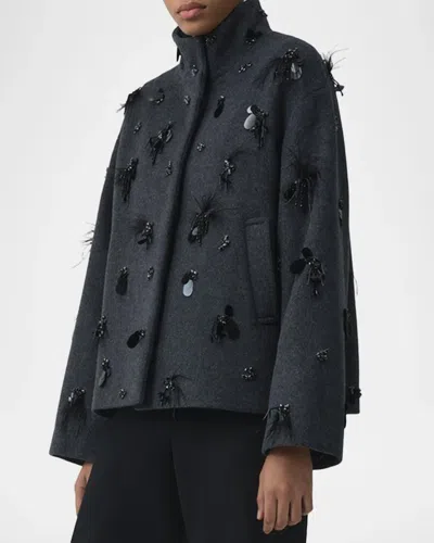 Simkhai Tech Fabric Button-front Jacket With Patch Pockets In Gray