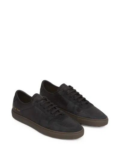 Common Projects Bball Duo Suede-trimmed Leather Sneakers In Black