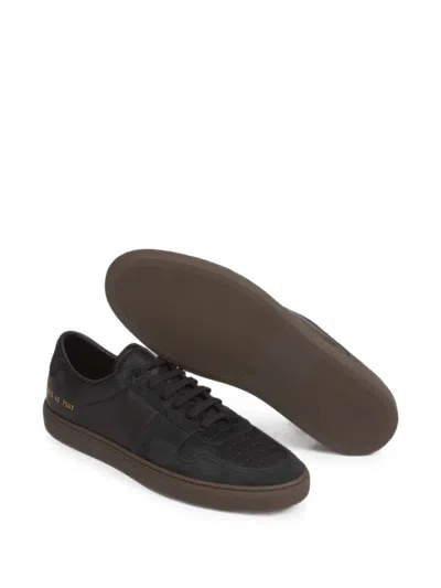 Common Projects Bball Duo Suede-trimmed Leather Sneakers In Black