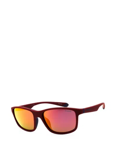 Polaroid Rectangle-frame Sunglasses In Red