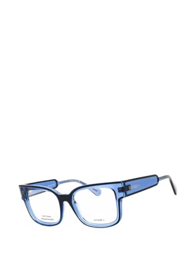 Max & Co Rectangle-frame Glasses In Blue