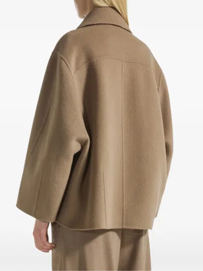 Seventy Button-fastening Spread-collar Coat In Brown