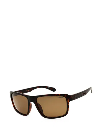 Polaroid Rectangle-frame Sunglasses In Brown