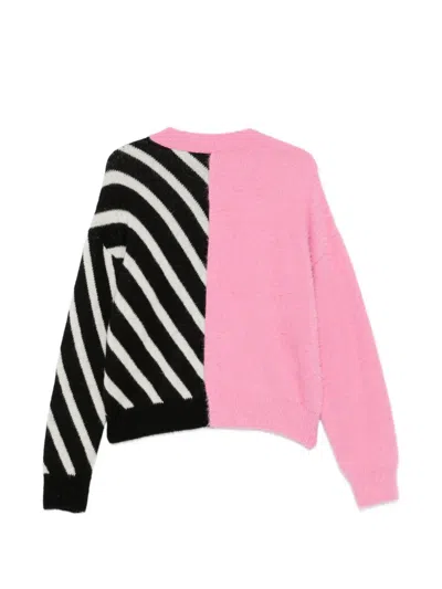 Msgm Striped Buttoned Cardigan In Multi