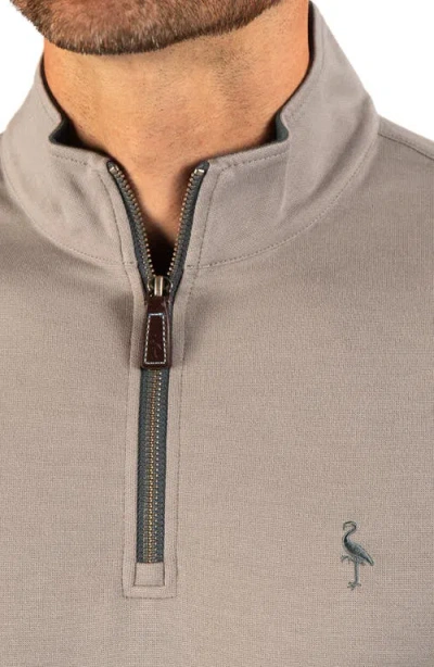 Tailorbyrd Stonewashed Quarter Zip Pullover In Gray