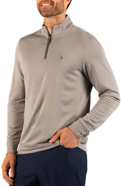 Tailorbyrd Stonewashed Quarter Zip Pullover In Gray