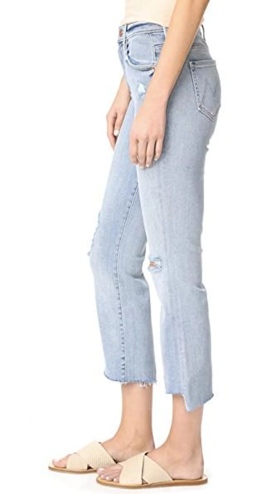 Shop Mother The Insider Crop Step Fray Jeans In Chatterbox