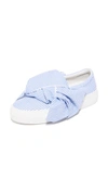 JOSHUA SANDERS Skinny Stripes Bow Slip On Sneakers