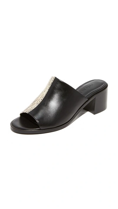 Freda Salvador The Yin Two-tone Mules In Black/snake