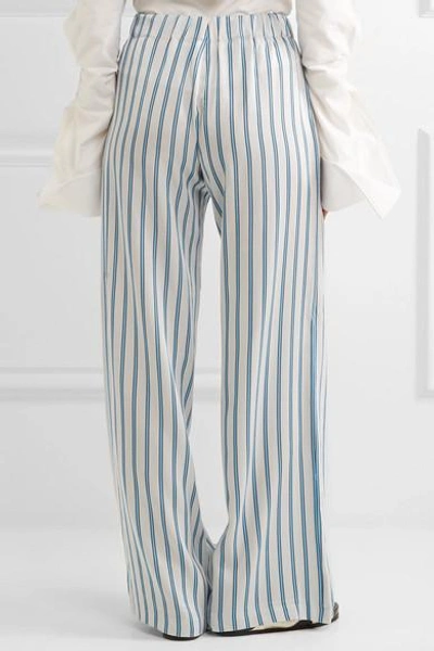 Shop Paul & Joe Striped Crepe Wide-leg Pants