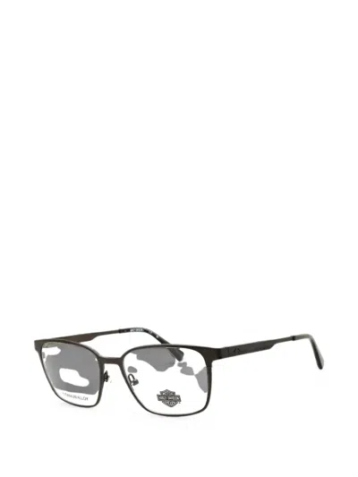 Harley-davidson Rectangle-frame Titanium Glasses In Brown