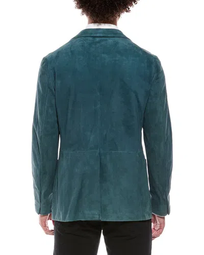 Isaia Suede Blazer In Blue