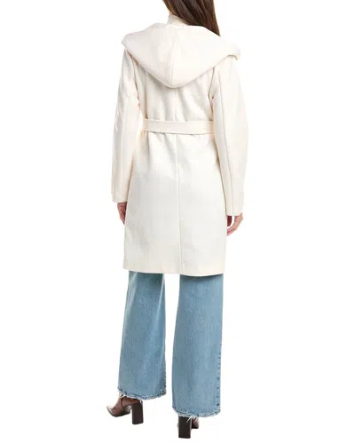 Frye Long Belted Coat In White