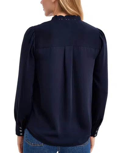 Draper James Covered Placket Button Down In Blue