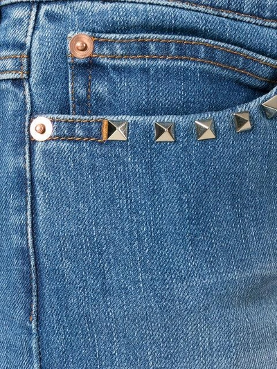 Valentino Rockstud Cropped Jeans In Blue
