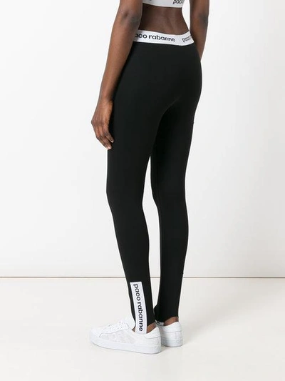 Shop Paco Rabanne Logo Trim Leggings