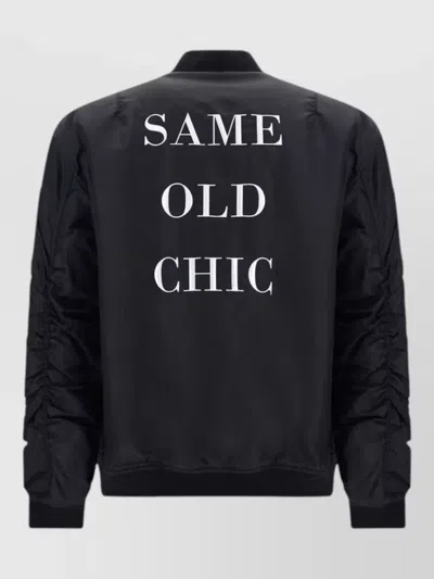 Moschino Quilted Polyamide Bomber Jacket In Black