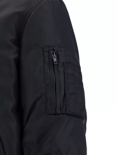 Moschino Quilted Polyamide Bomber Jacket In Black