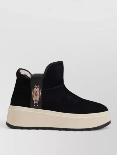 Ash Suede Leather Platform Boots In Black