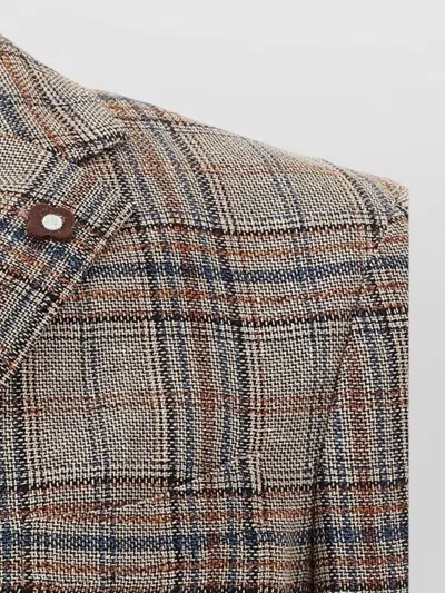 Lardini Plaid-pattern Single-breasted Blazer In Gray