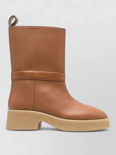 Stella Mccartney Platform Polyurethane Ankle Boot In Brown