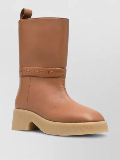Stella Mccartney Platform Polyurethane Ankle Boot In Brown