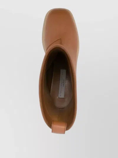 Stella Mccartney Platform Polyurethane Ankle Boot In Brown